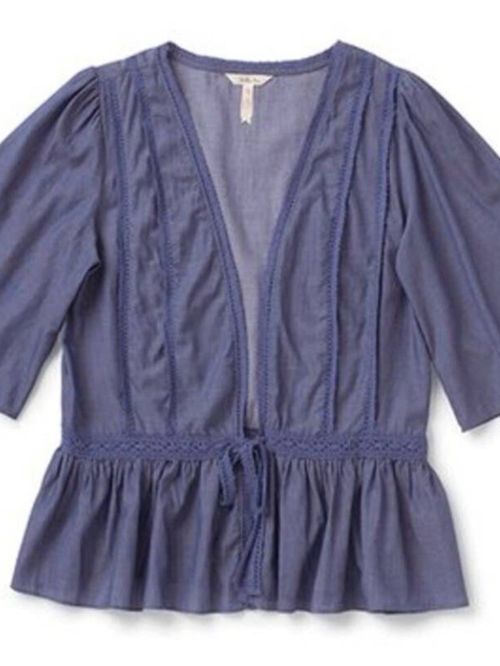 Matilda Jane Blue Tie-Front Peplum Tunic
